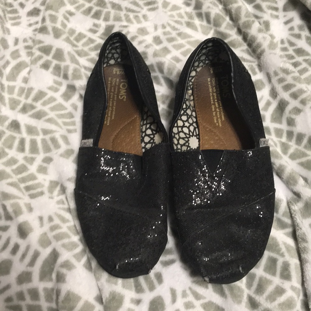 Glittery black TOMS